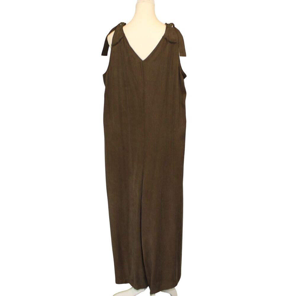 BCBG Generation Womens Shoulder Tie Culotte Jumpsuit Coffee Bean Pockets Med NWT